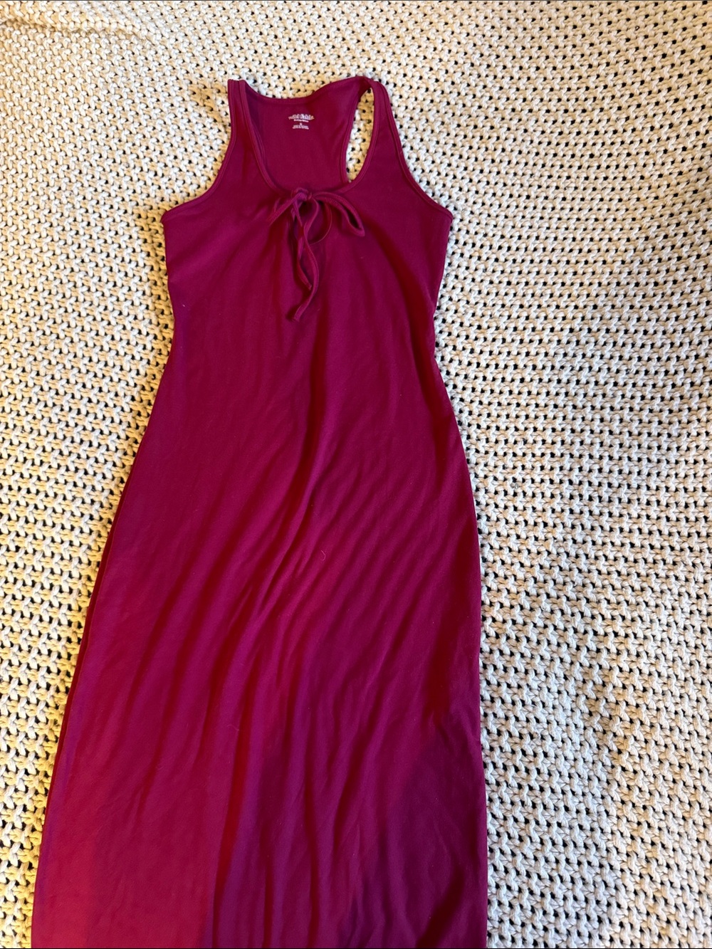 wild fable Raspberry Racerback Tie-Front Maxi Dress